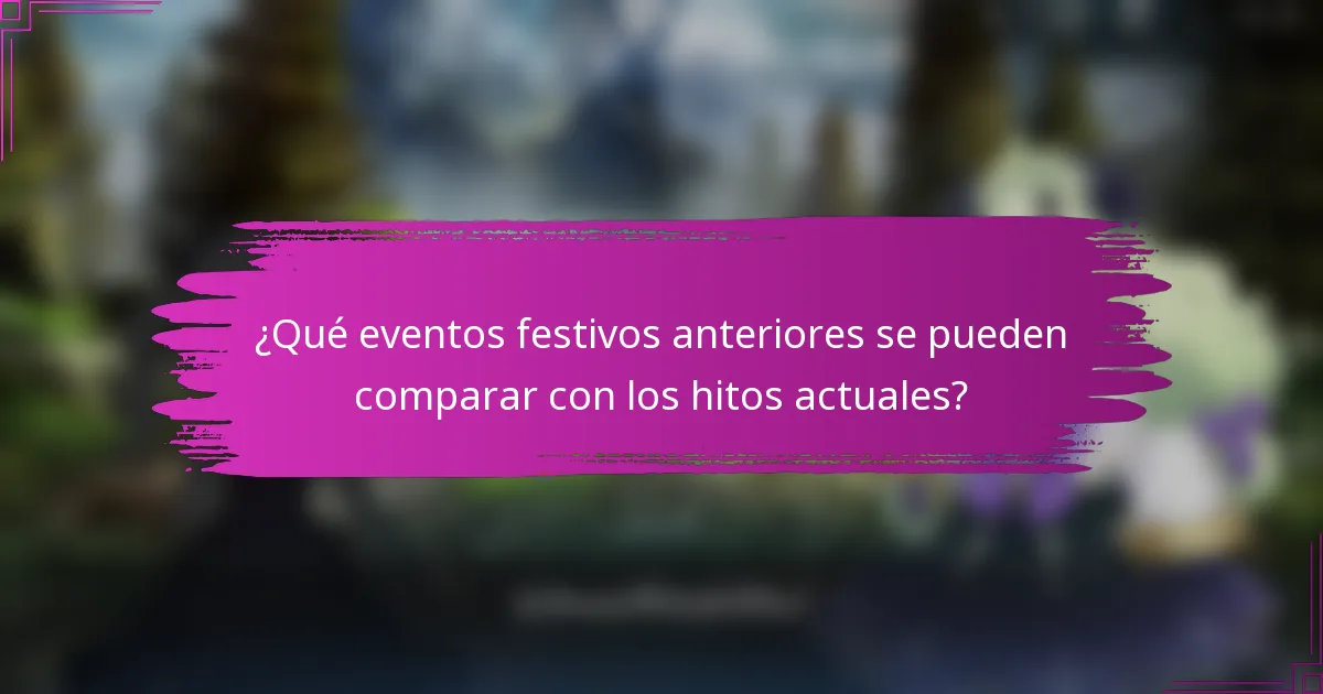 ¿Qué eventos festivos anteriores se pueden comparar con los hitos actuales?